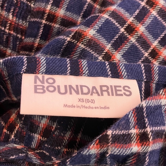 No Boundaries Women’s Plaid Y2K Babydoll Skater Preppy Bow Dress Size XS Pockets - Picture 6 of 7